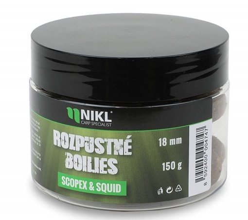 Nikl rozpustné boilies scopex & squid 150 g - 24 mm