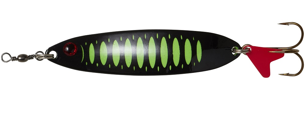 Dam blyskáč effzett slim standard spoon uv fluo green black - 5 cm 8 g