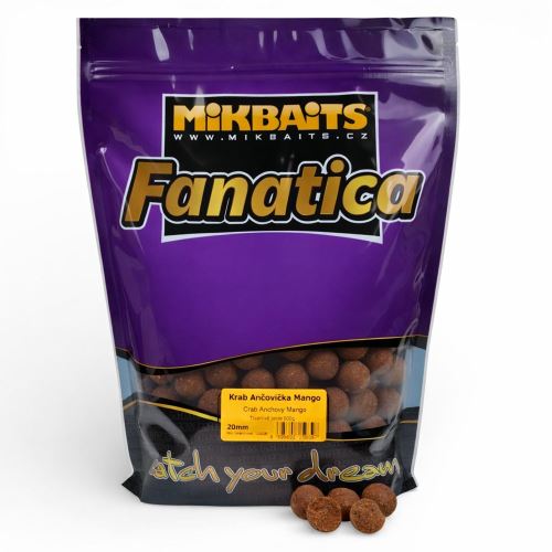 Mikbaits Boilie Fanatica Krab Ančovička Mango