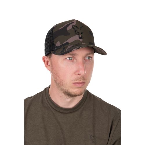 Fox Šiltovka Black Camo Trucker Cap