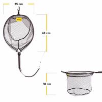 Fencl Muškársky Podberák King M Karbón s Pogumovanou Sieťou Magnetický Držiak a Poistné Lanko 40x35 cm (3)