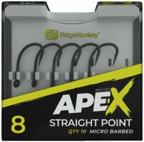 RidgeMonkey Háčik Ape-X Straight Point Barbed 10 ks - Veľkosť 4