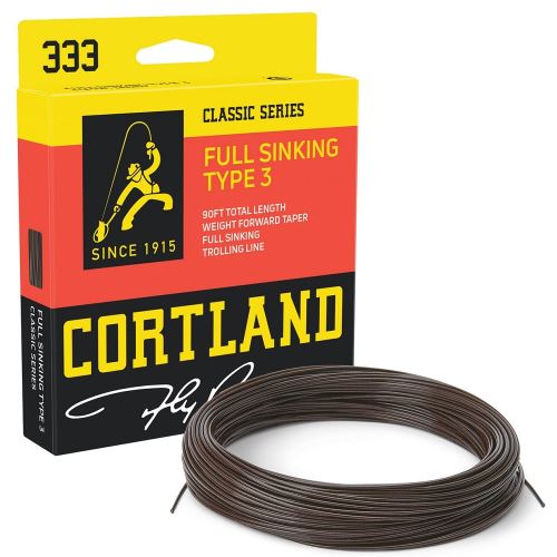 Cortland Muškárska Šnúra 333 Classic Full Sinking Type 3 Brown Fresh Salt 90 ft