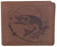 Mercucio Peňaženka Svetlohnedá Vzor 7 Šťuka S Udicou