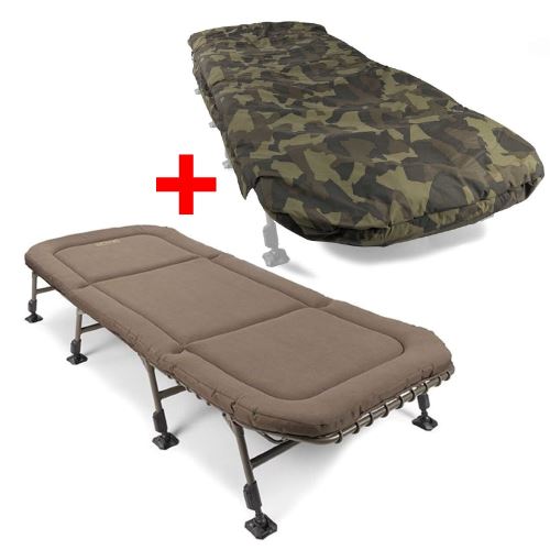 Avid Carp Lehátko Benchmark LevelTech X Bed + Spací Vak Ascent RS Camo XL