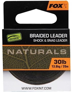 Fox náväzcová šnúrka naturals braided leader 20 m - 30 lb