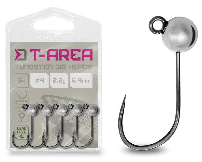 E-shop Delphin jigová hlavička t-area bl wolframový jig strieíborný 5 ks - #6 / 0,6 g / 4 mm
