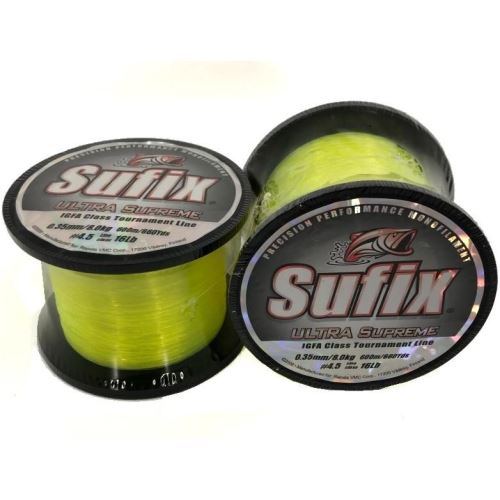 Sufix Vlasec Ultra Supreme 600 m 0,35 mm 8 kg Svietivo Žltý