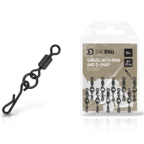 Delphin Pevnostný Obratlík s Krúžkom a Rýchloklipom TheEND Q-Cast #4 20 kg 10 ks