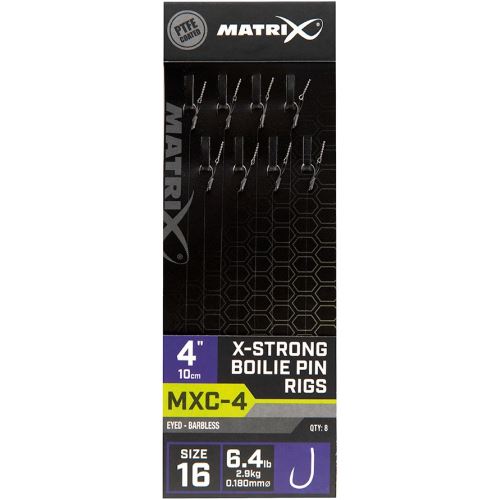 Matrix Náväzec MXC-4 X-Strong Boilie Pin Rigs Barbless 10 cm