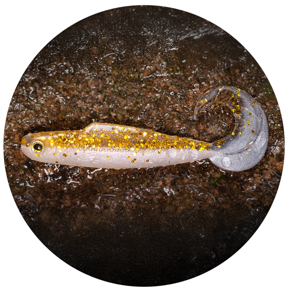 E-shop Redbass gumová nástraha twister kixter gold/silver gt - l 100 mm