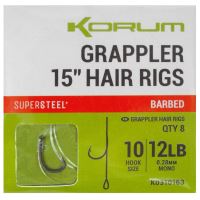 Korum Nadväzec Grappler 15” Hair Rigs Barbed 38 cm - Veľkosť Háčika 10 Priemer 0,28 mm Nosnosť 12 lb