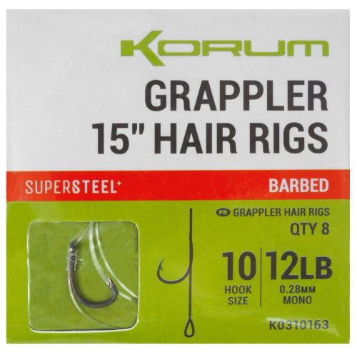 Korum Náväzec Grappler 15” Hair Rigs Barbed 38 cm