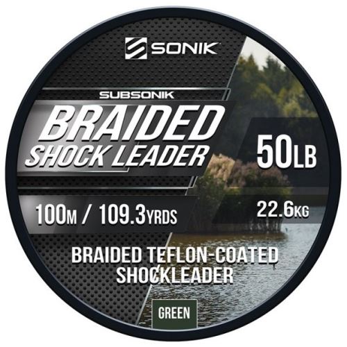 Sonik Šnúra Braided Shock Leader Green 50 m 50 lb 22,6 kg