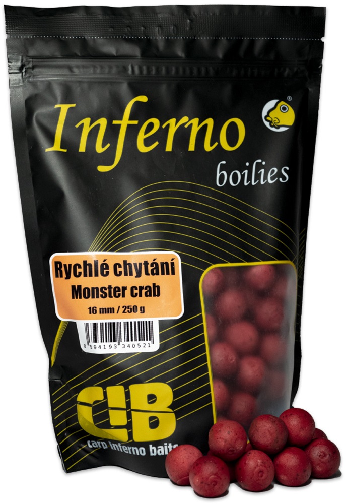 Carp inferno boilies pre rýchle chytanie 250 g 16 mm monster crab