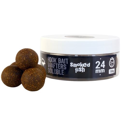 The One Vyvážené Boile Hook Bait Wafters Soluble Black Údená Ryba