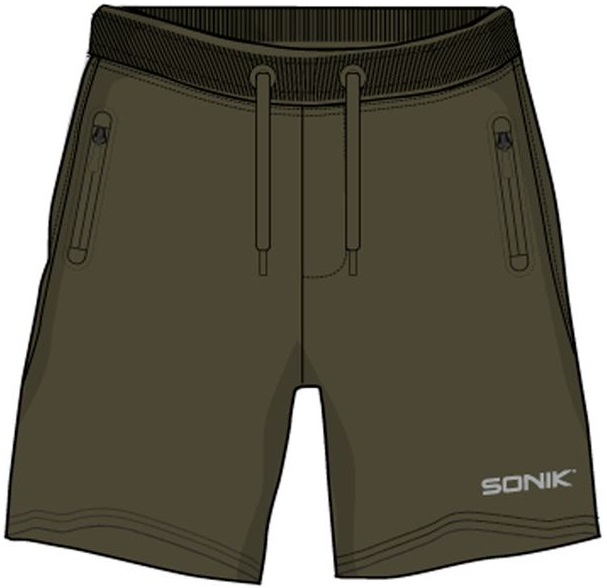 Sonik kraťasy green fleece shorts - m