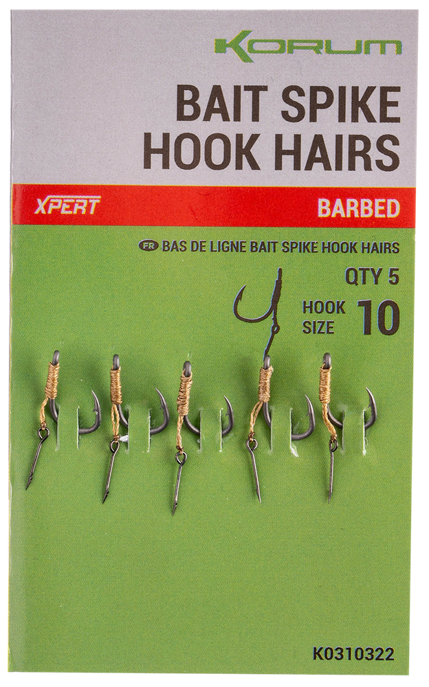 E-shop Korum nadväzec bait spike hook hairs barbed 5 ks - veľkosť háčika 10