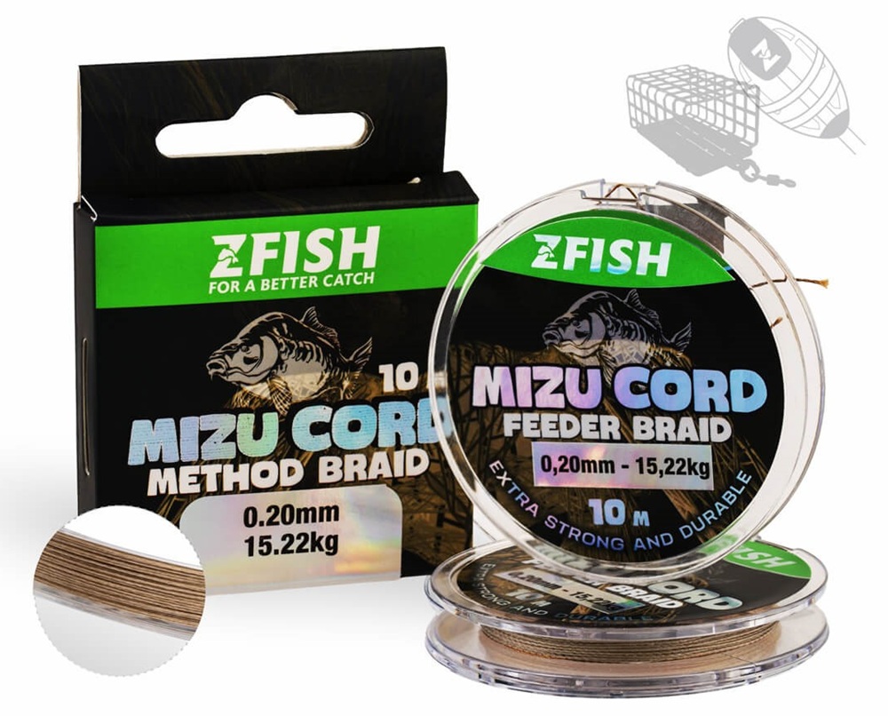 Zfish šnúrka mizucord method feeder braid 10 m - 0,10 mm 6,88 kg