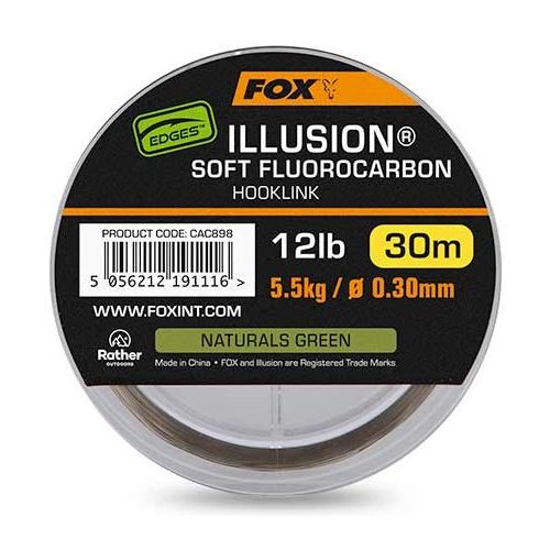 Fox Fluorocarbon Edges Illusion Soft Hooklink Naturals Green 30 m