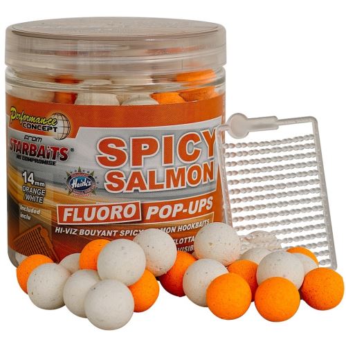 Starbaits Plávajúce Boilie Bright Fluo Pop Up Spicy Salmon 50 g