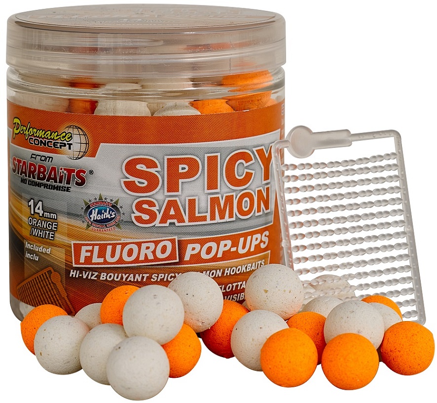 Starbaits plávajúce boilie bright fluo pop up spicy salmon 50 g -14 mm