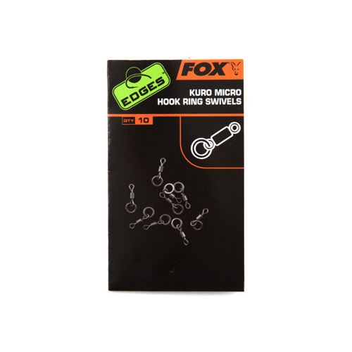 Fox obratlík na háčik Edges Kuro Micro Hook Ring Swivels 10 ks