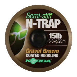 Korda náväzcová šnúrka n-trap semi stiff gravel brown 20 m - 15 lb