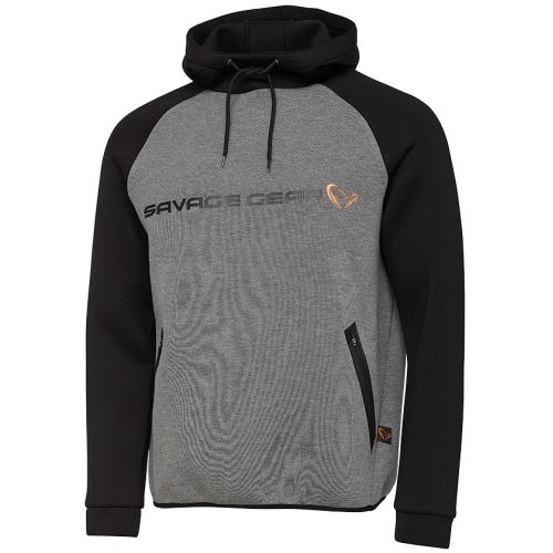 Savage Gear Mikina Tec Foam Hoodie Dark Grey Melange