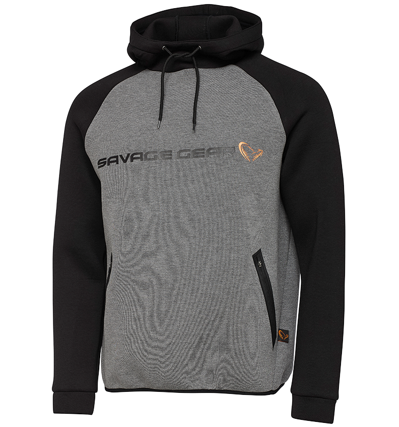 E-shop Savage gear mikina tec foam hoodie dark grey melange - xl
