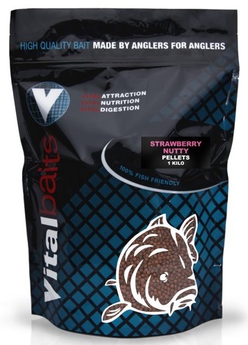 Vitalbaits pelety strawberry nutty 1 kg - 2 mm