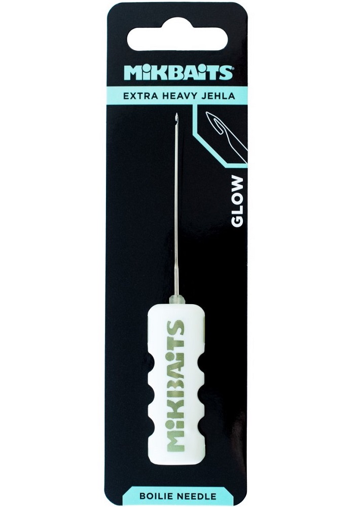 Mikbaits boilie ihla extra heavy glow biela bez zobáčika svietiaca