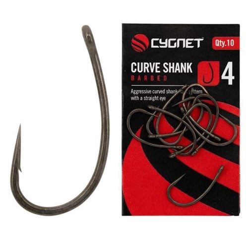 Cygnet Háčiky Curve Shank Hooks Barbed 10 ks