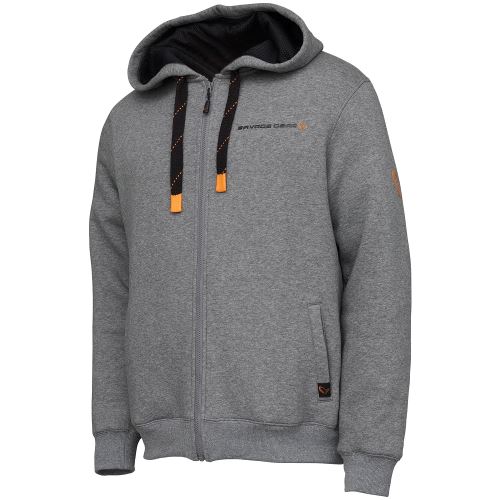 Savage Gear Mikina Classic Zip Hoodie Grey Melange - S