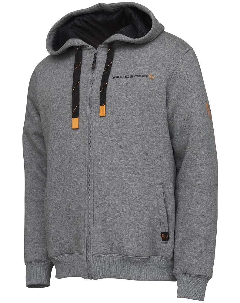 E-shop Savage gear mikina classic zip hoodie grey melange - m