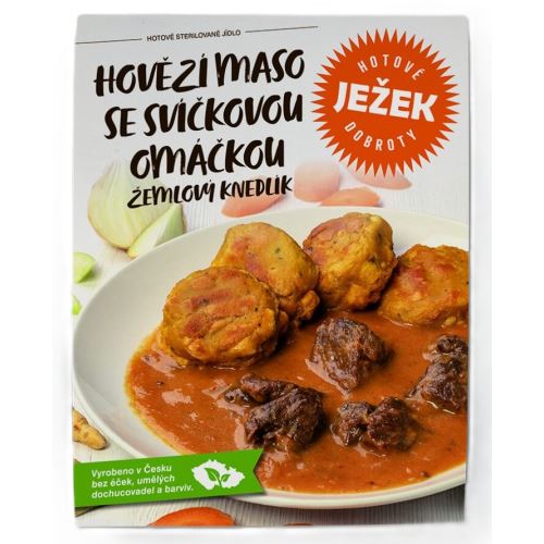 Ježkovy Krabičky Hovädzie Mäso So Sviečkovou Omáčkou a Žemlovou Knedľou 450 g