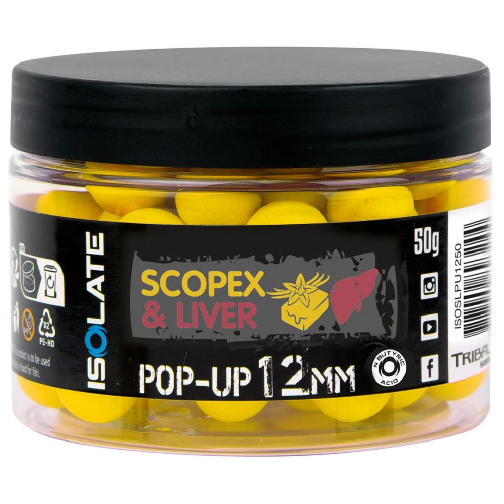 E-shop Shimano plávouce boilie isolate pop-up scopex liver - 12 mm 50 g