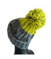 R-spekt Čiapka Maxi PomPom Beanie Šedý Citron (3)
