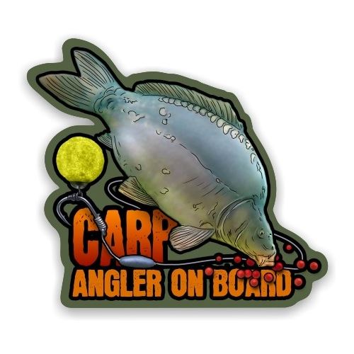 4ANGLERSDESIGN Samolepka 32 Carp Angler On Board