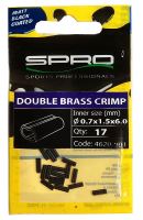 Spro Matt Black Double Brass Crimp 17 ks-Veľkosť 0,7x1,5x6 mm