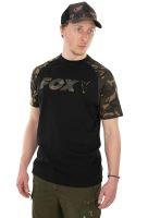 Fox Tričko Raglan T Shirt Black Camo - M