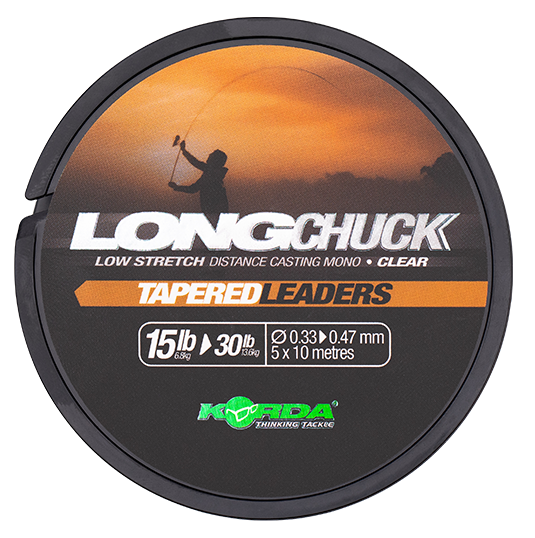 Korda šokový vlasec longchuck tapered leaders clear 5x10 m - 0,33-0,47 mm 15-30 lb