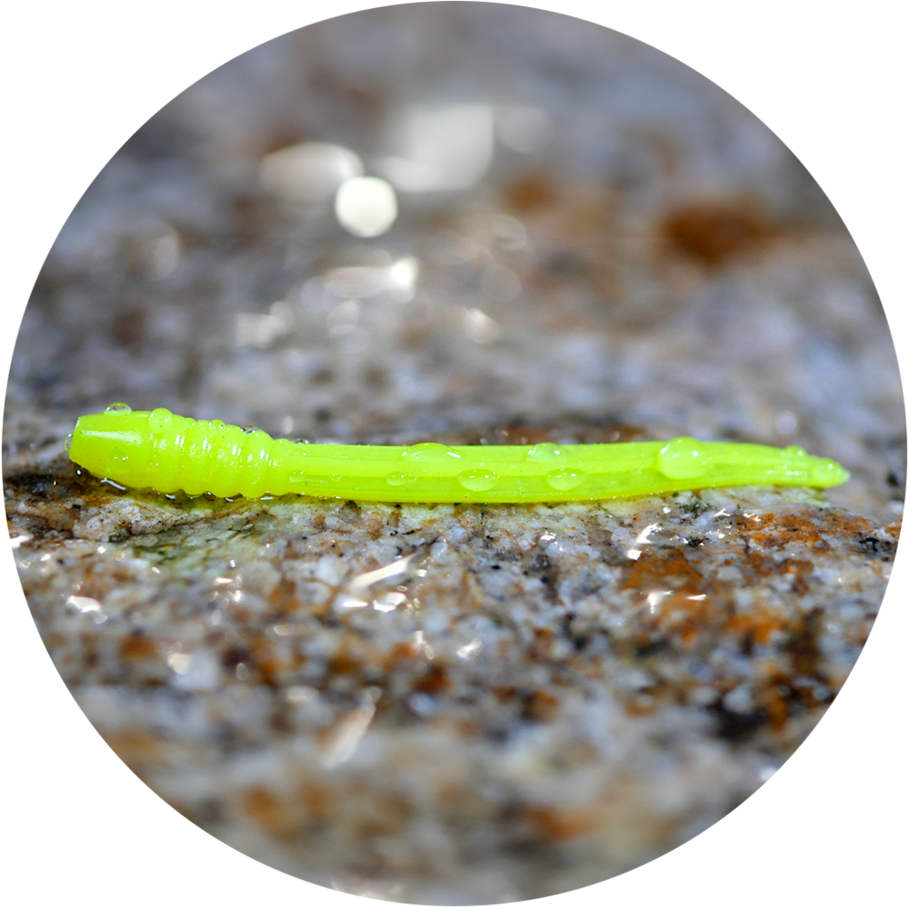 Redbass gumová nástraha micro tail s 35 mm - signal yellow uv color