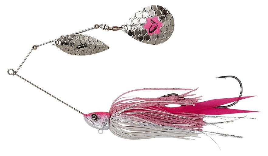 Savage gear blyskáč da bush spinnerbait sinking pink silver - 14 cm 21 g