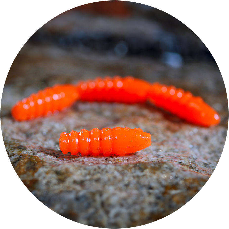 E-shop Redbass gumová nástraha trout grub signal orange uv color - 3x33 mm