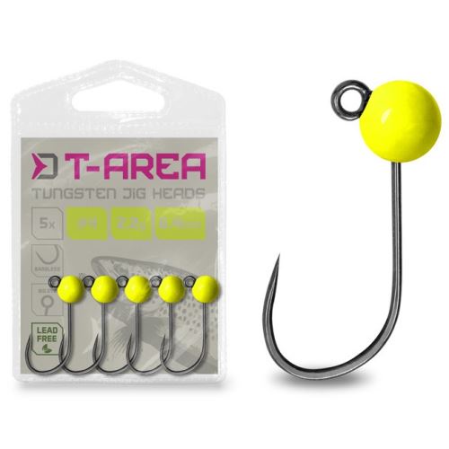 Delphin Jigová Hlavička T-AREA BL Wolframový Jig Fluo Žltý 5 ks