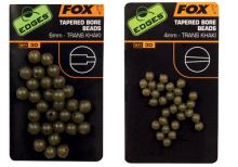 Fox Gumové korálky Tapered Bore Beads Trans Khaki-4 mm
