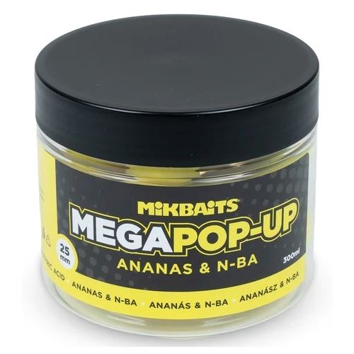 Mikbaits Mega Plávajúce Fluo Boilie Ananas N-BA 300 ml 25 mm