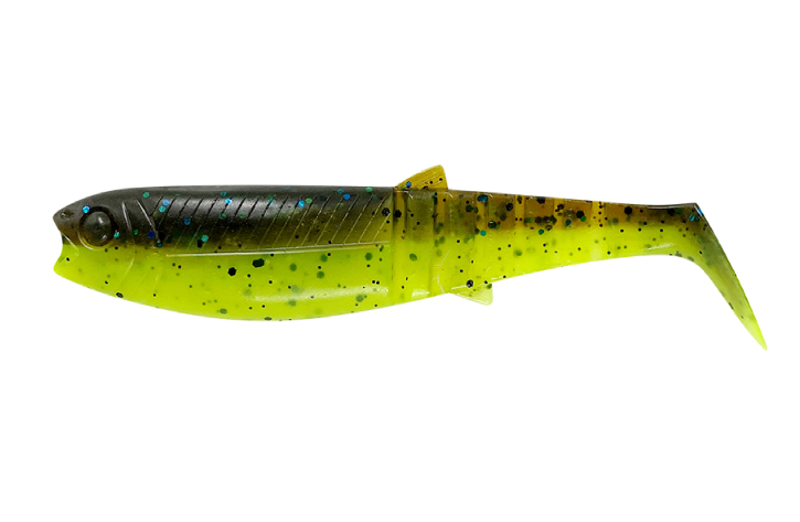 Savage gear gumová nástraha cannibal shad chartreuse pumpkin - 12,5 cm 20 g