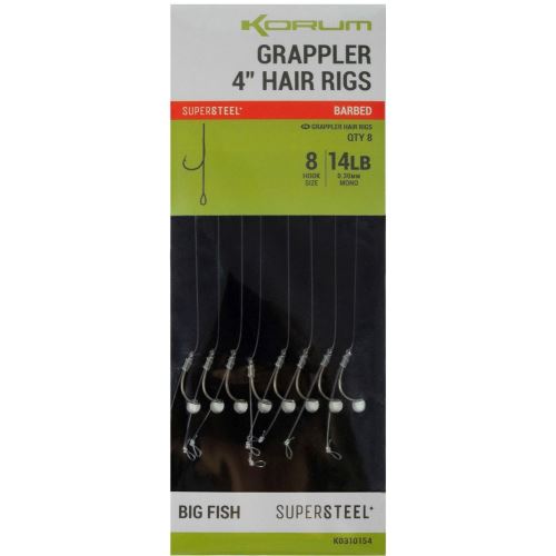 Korum Náväzec Grappler 4” Hair Rigs Barbed 10 cm